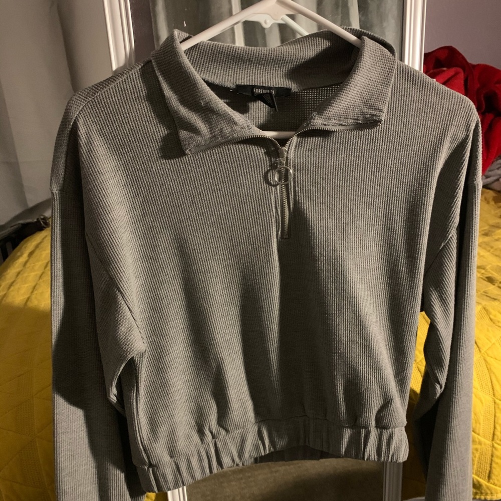 Cropped Grey Sweater